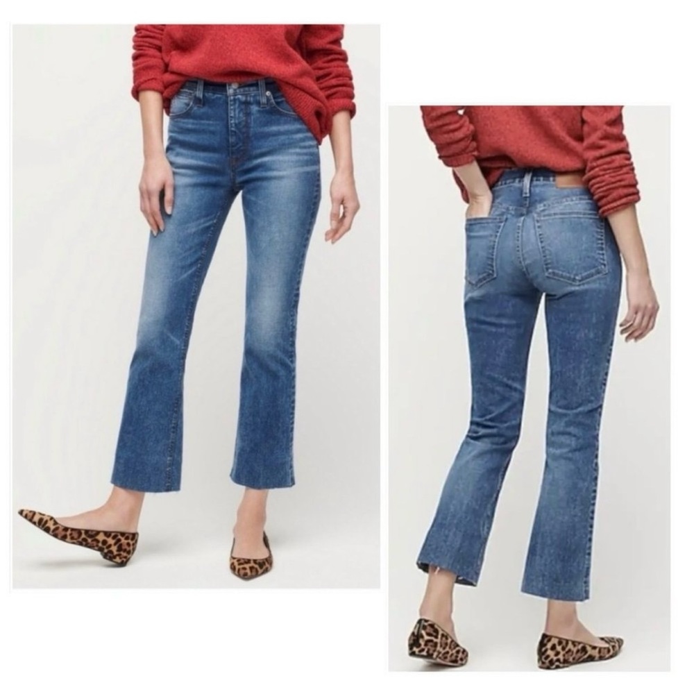 J. Crew Billie Demi Boot Crop Raw Hem Jeans